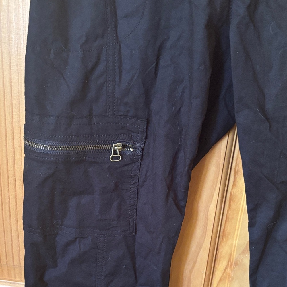Casual Black Jogger Pants with Zipper Pocket - Picture 2 of 6
